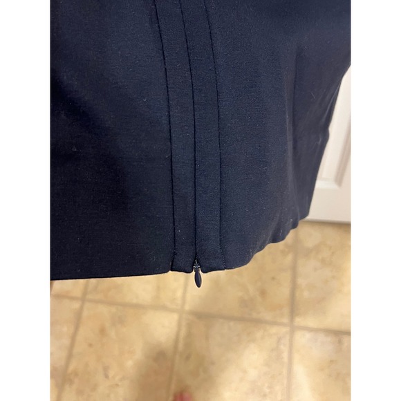 Diane von Furstenberg Saturn Navy Blue Full Front Zip Sheath Dress Size 4 - Picture 3 of 8